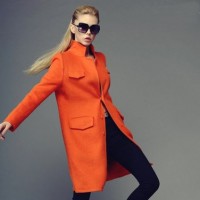 2015 turuncu kaban palto ceket kadın modası tarz şık