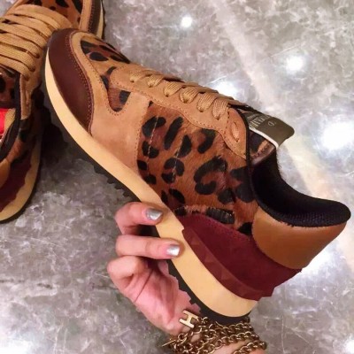 leopar dantel zımba sneakers valentino spor ayakkabı