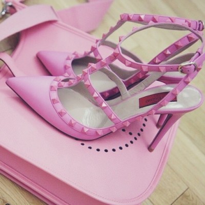 pembe stiletto valentino topuklu ayakkabı