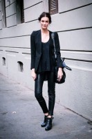 deri ayakkabı kadın blazer ceket siyah pantalon