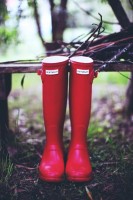 hunter kırmızı yağmur botu çizme kadın