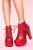 kırmızı Jeffrey Campbell ayakkabı kısa bot kadın