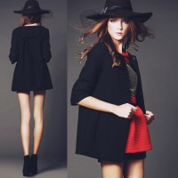 siyah şapka kırmızı etek mini uzun kaşe mont kaban palto ceket kadın