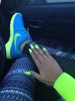 turkuaz neon yeşil nike kadın spor ayakkabı