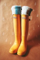 turuncu hunter yağmur çizmesi bot kadın
