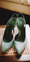 yeşil kadın gucci yüksek topuklu ayakkabı